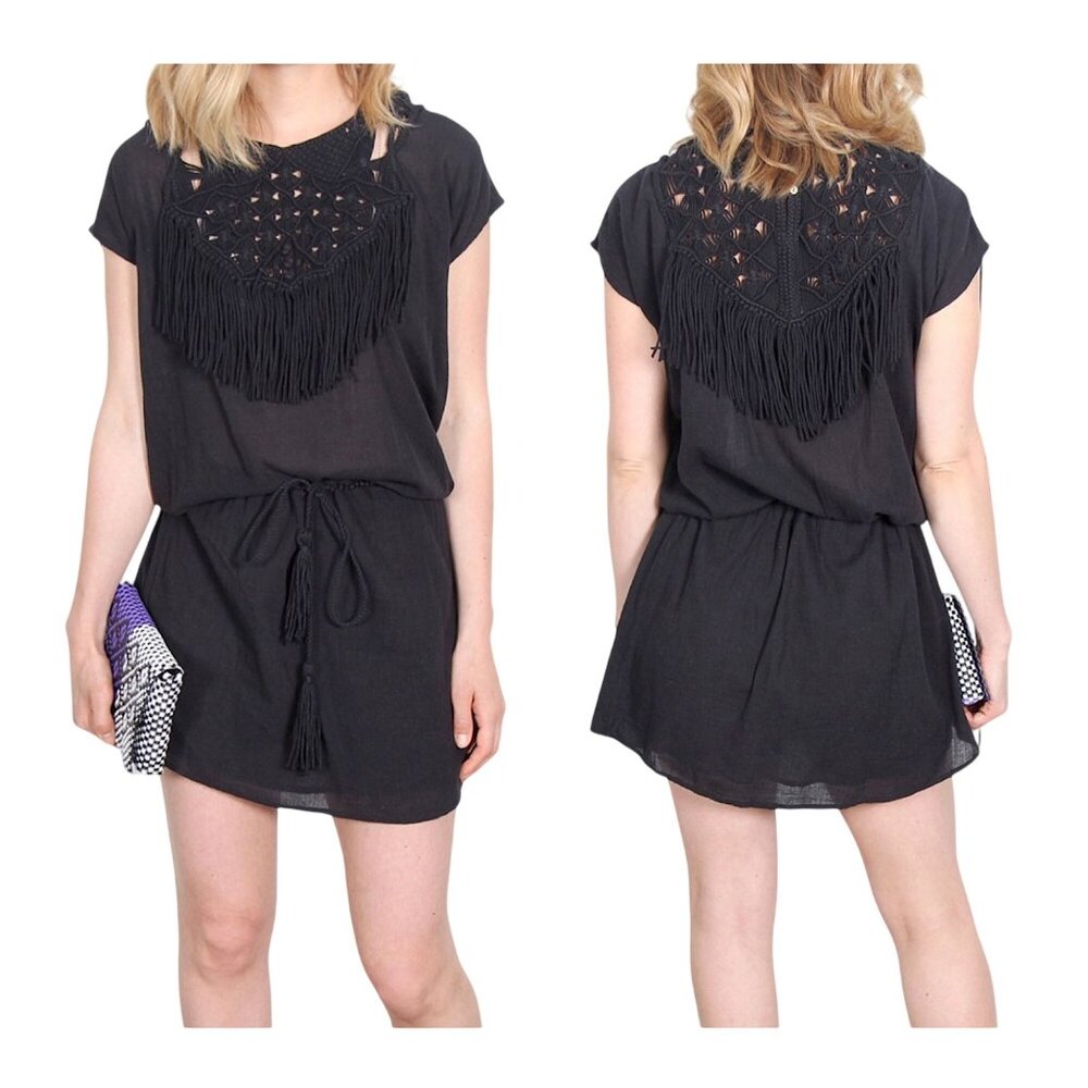 Ulla Johnson Eivissa black cotton mini dress, Size 2